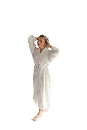 Stone Seersucker Double Layer Robe