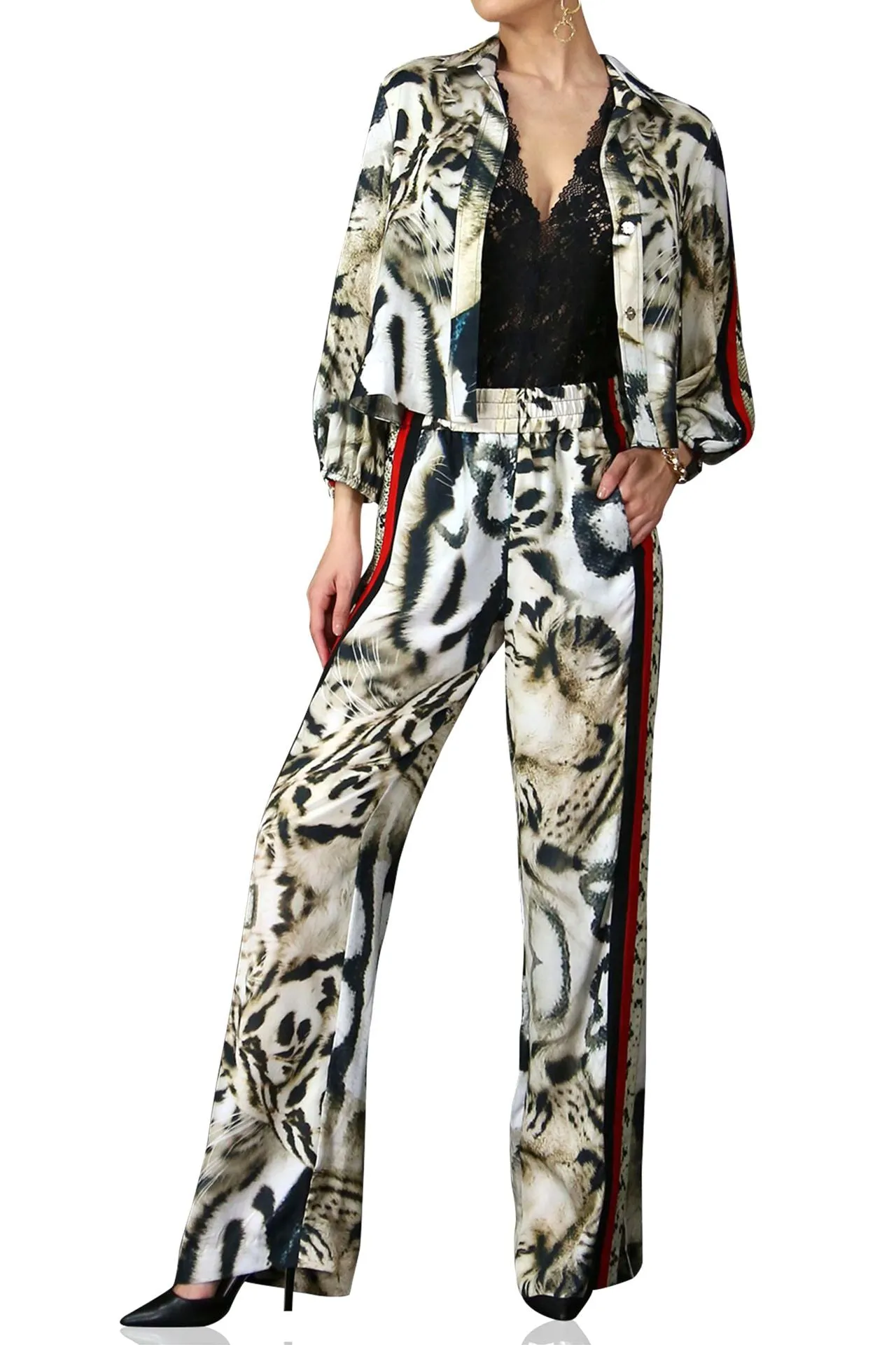 Straight Leg Pant-Tiger Print