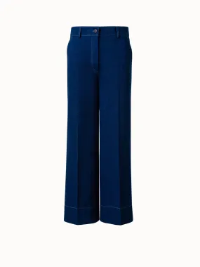 Stretch Denim Cropped High Waist Pants