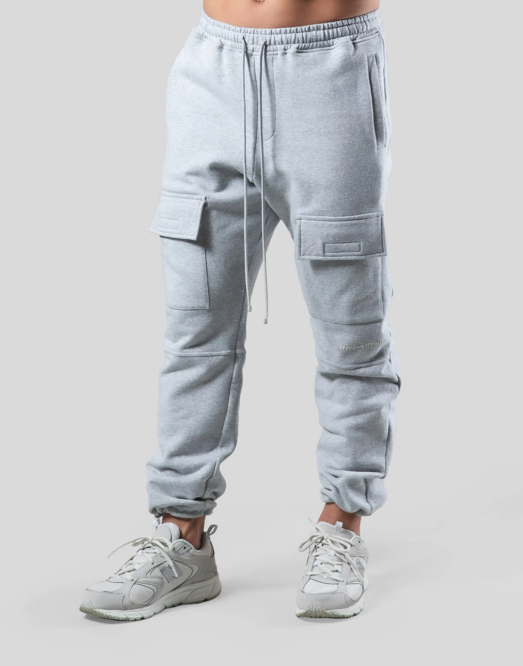 Stretch Sweat Cargo Pants - Grey