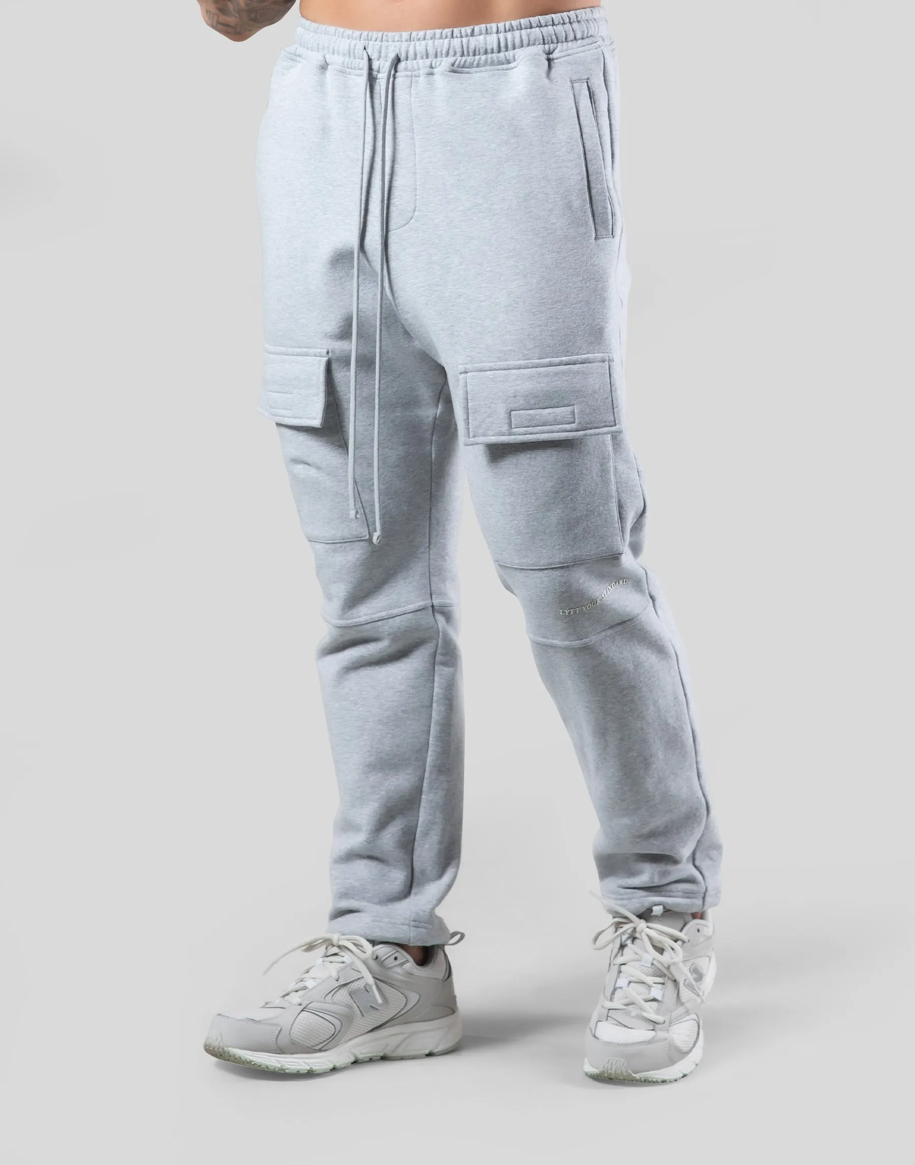 Stretch Sweat Cargo Pants - Grey