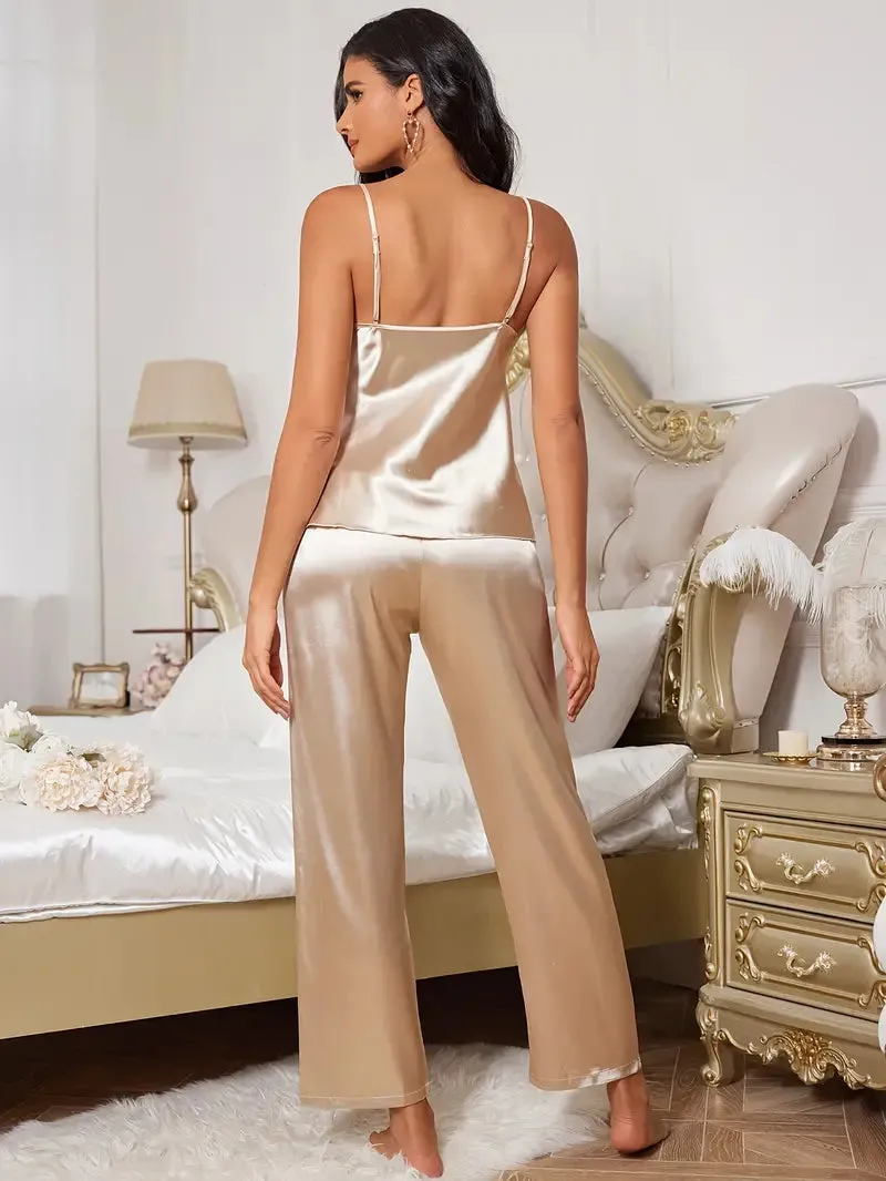 Stylish Satin Cami and Pant Set