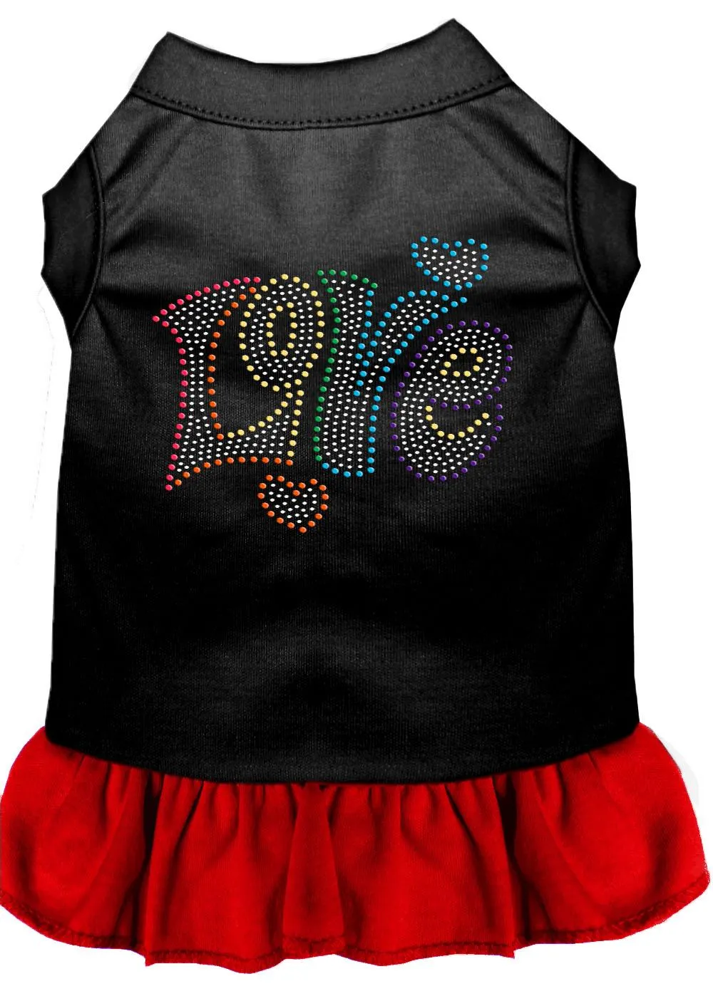 Technicolor Love Rhinestone Pet Dress Black With Red Xl (16)