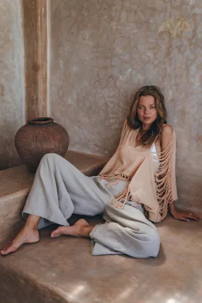 Unique Soft Linen Boho Pants Women • Loose Linen Wide Boho Pants • Bohemian Pants