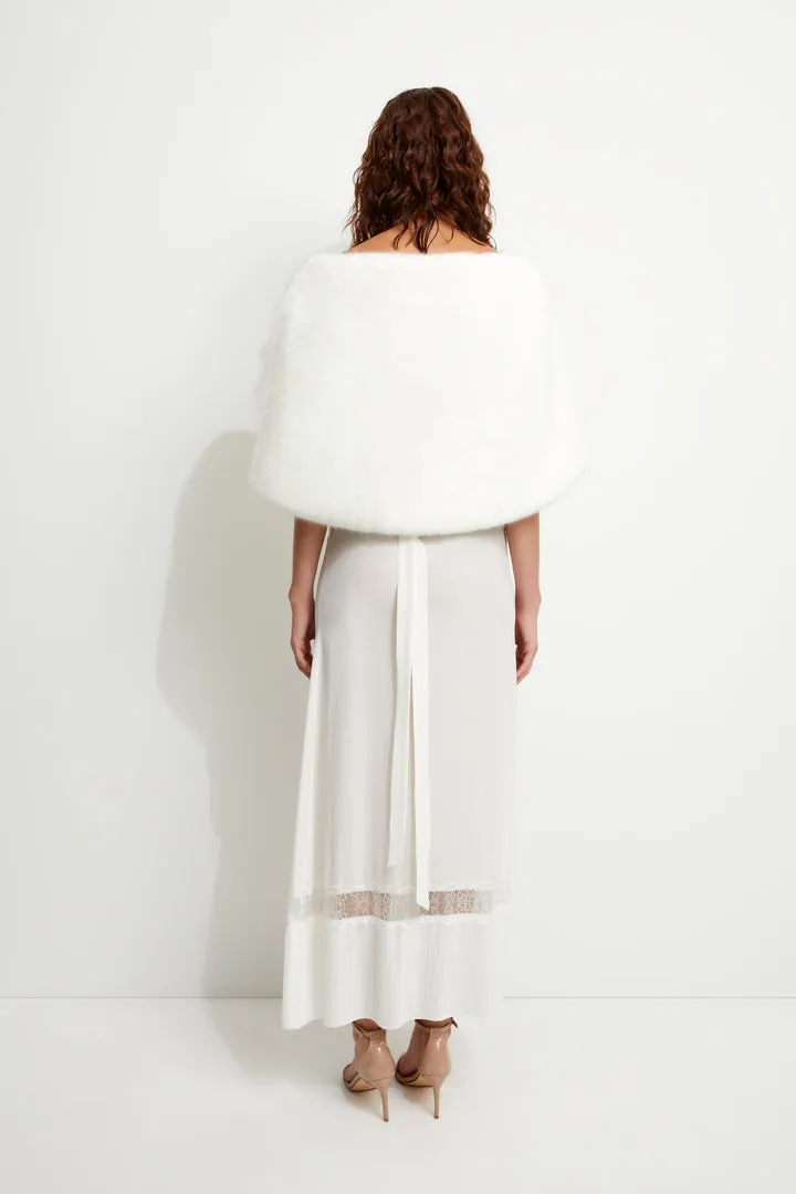 UNREAL FUR Yasmine Wrap Fur Stole (White)