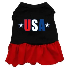 USA Star Screen Print Dress Black with Red Med (12)