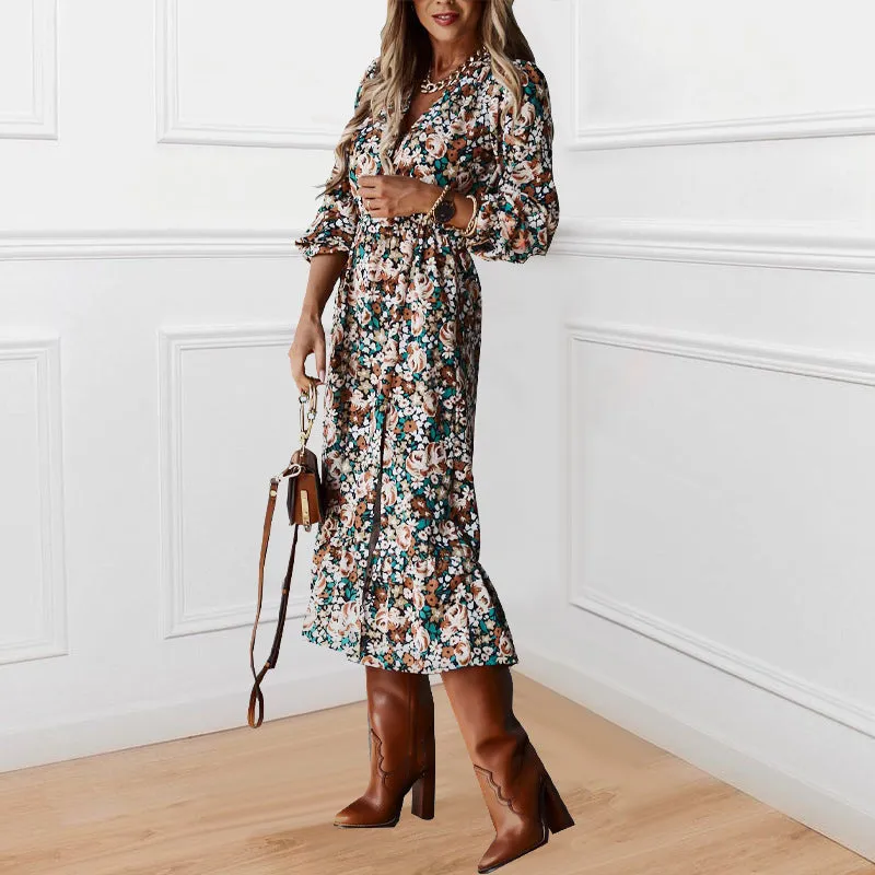 V-neck shirt dress with leopard print - women's clothing