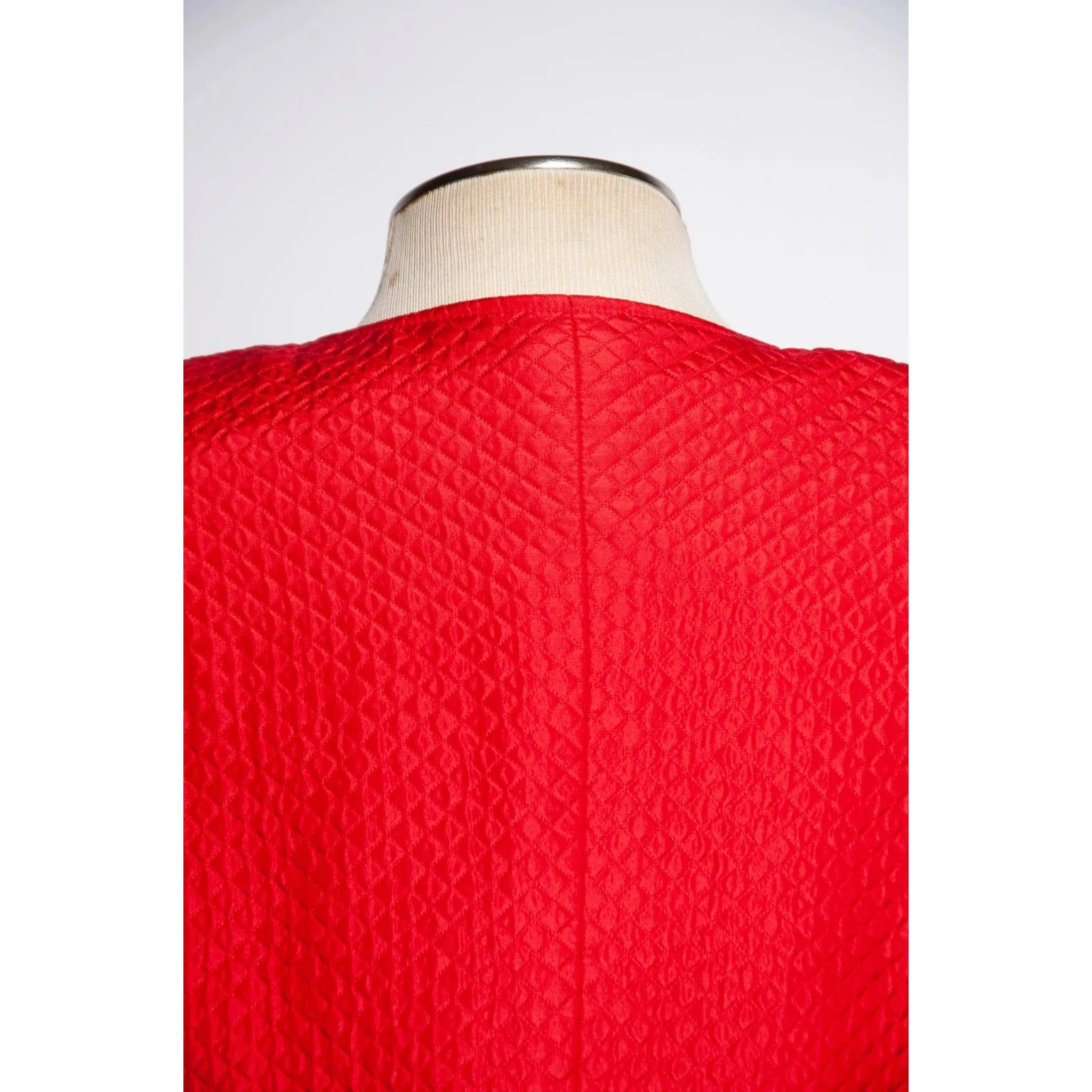 Valentino Night Quilted Red Silk Bow Jacket | L