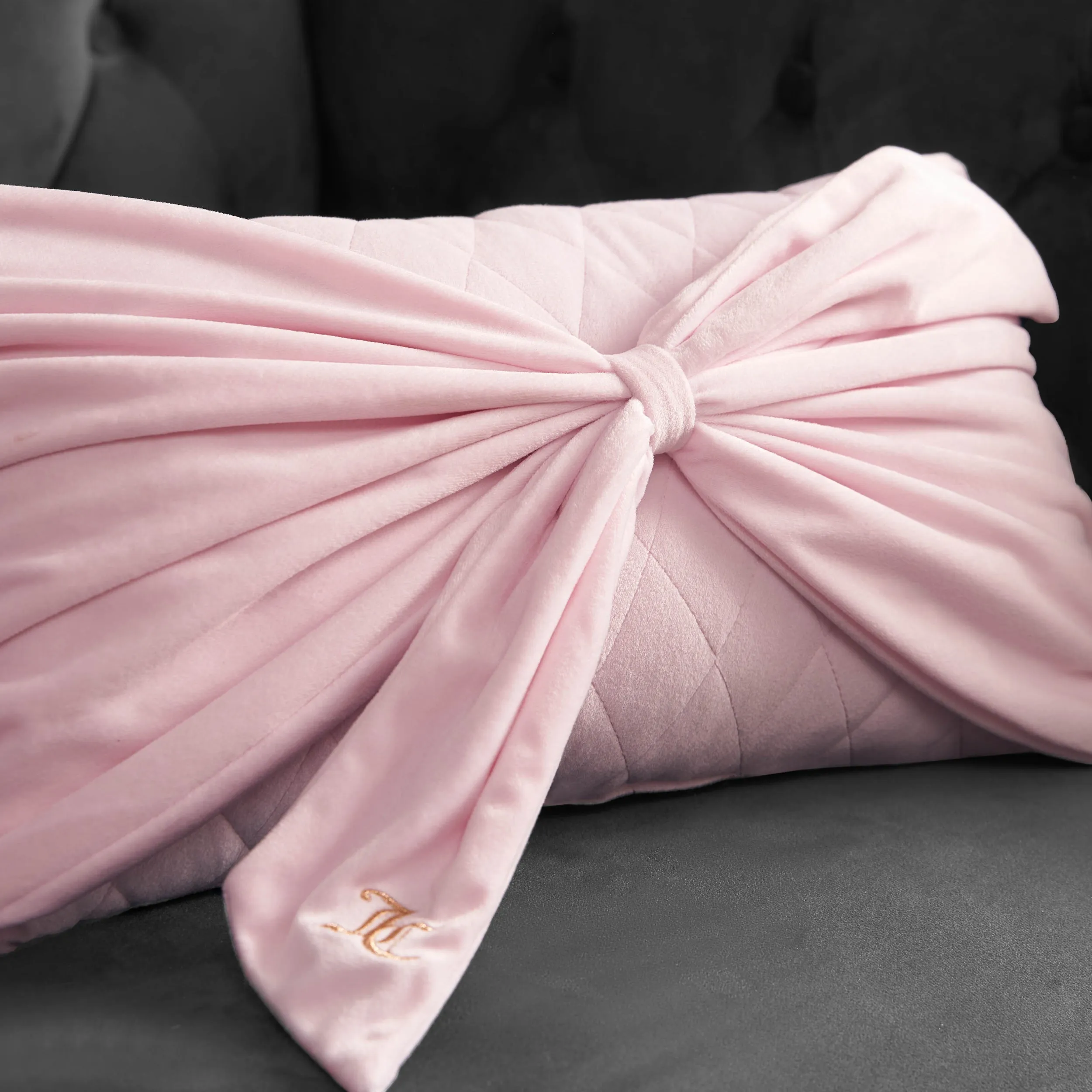 Velvet Bow Decorative Pillow