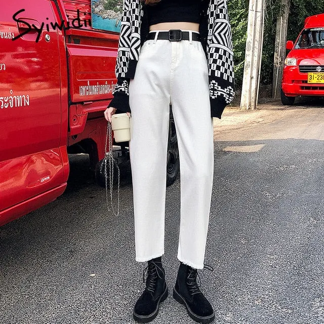 Vintage Tassel High Waist Denim Pants