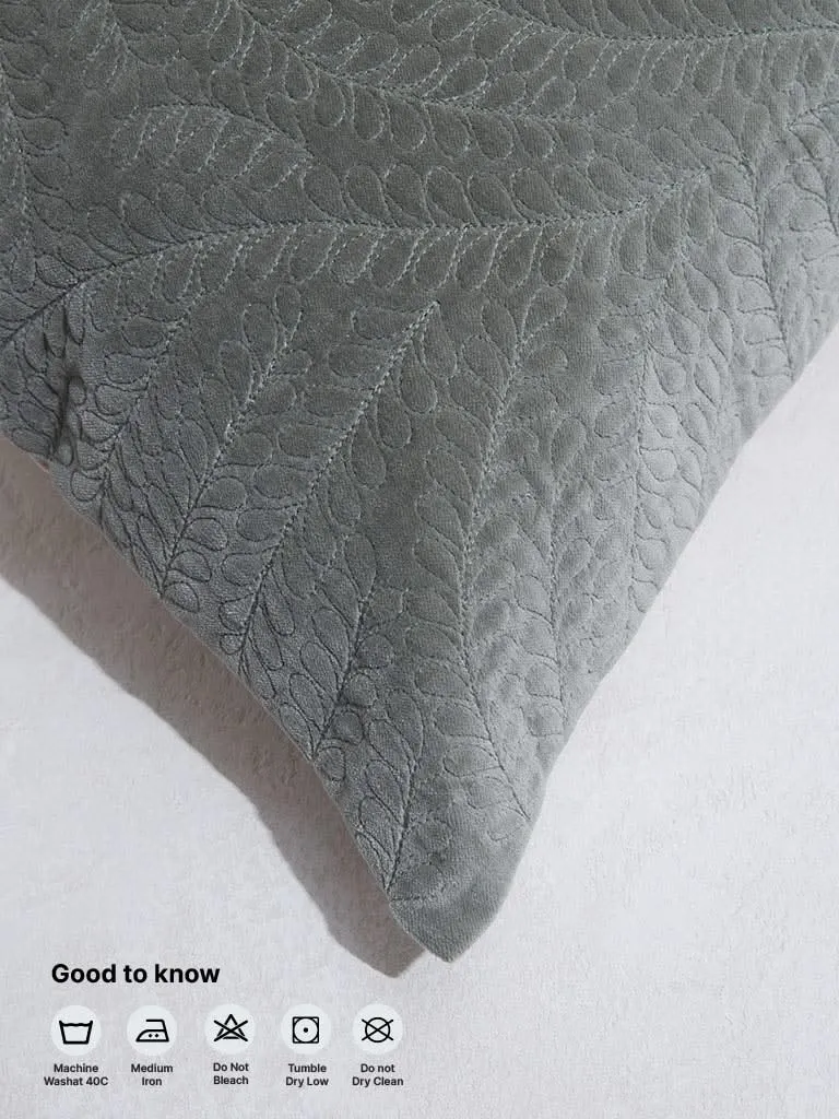 Westside Home Sage Leaf Quilted Cushion Cover