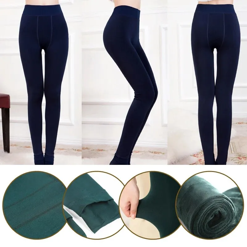 Winter Thicken Thermal Pantyhose Woman Fleece Tights Sexy Warm Solid Stockings Slim Elastic Velvet Pantyhose Female Leggings