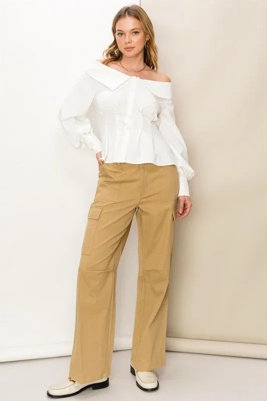 WOMEN WEEKEND CHILLER HIGH WAIST CARGO PANTS