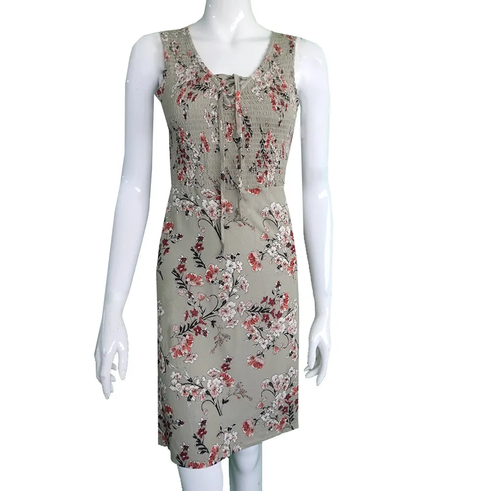 Women's Floral-Print Dress,Light Olive