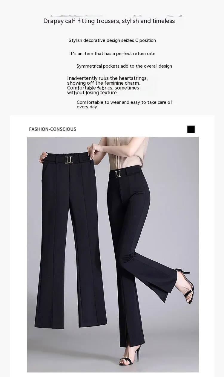 Women's High Waist Casual Wide And Long Cropped Pants