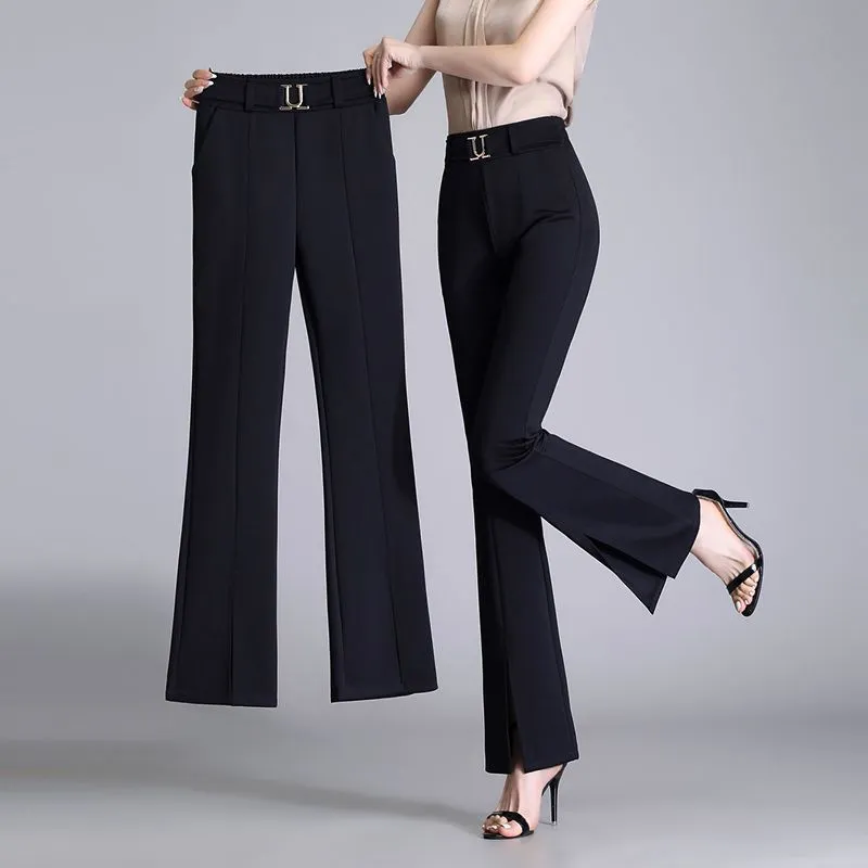 Women's High Waist Casual Wide And Long Cropped Pants