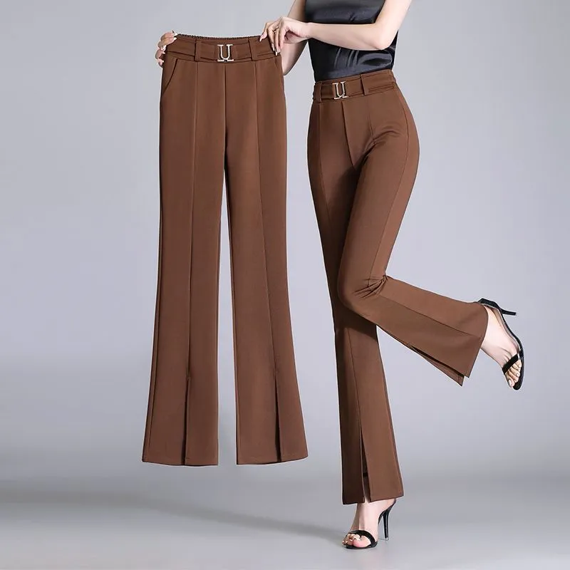 Women's High Waist Casual Wide And Long Cropped Pants