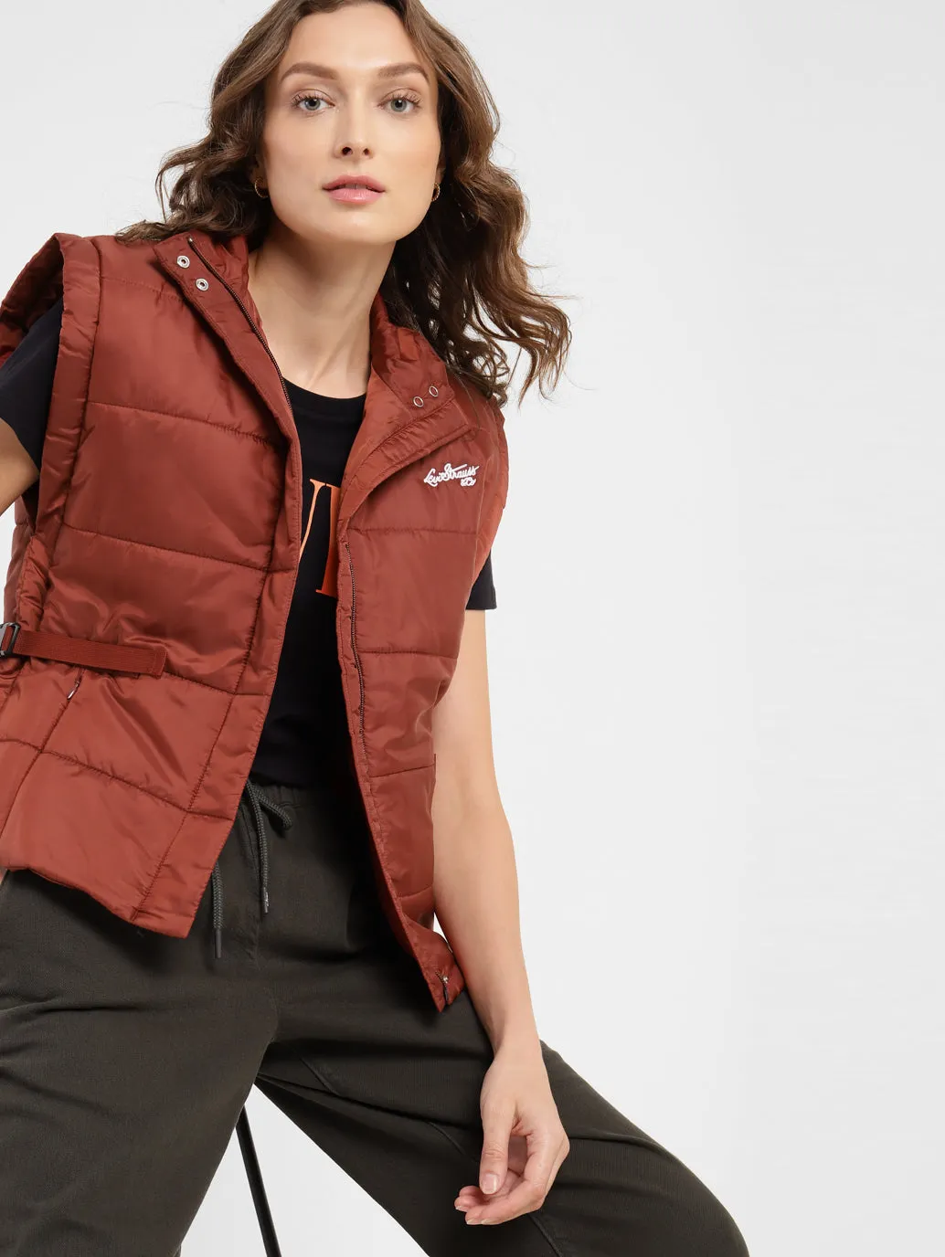 Women's Solid High Neck Jackets