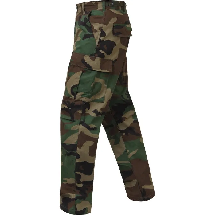 Woodland Camouflage - Military BDU Pants - Cotton Ripstop