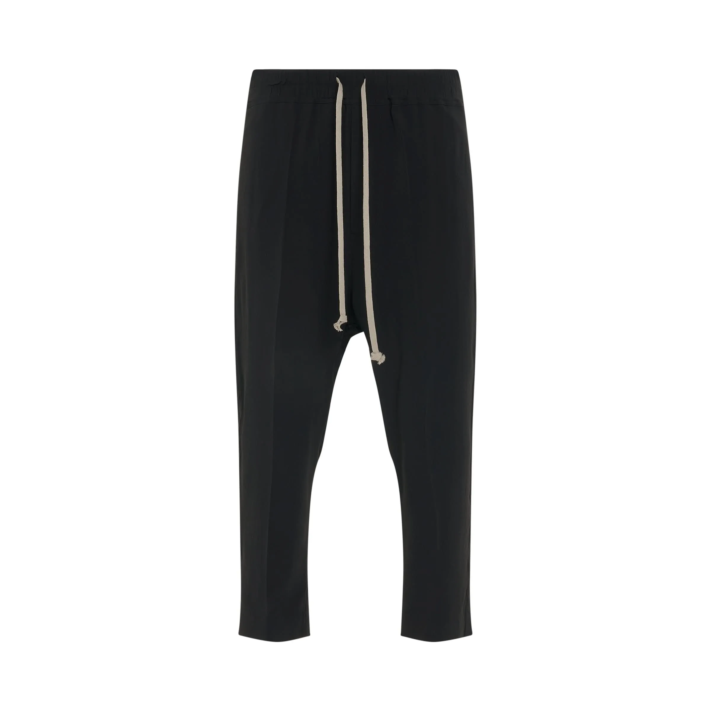 Woven Drawstring Astaires Cropped Pants in Black