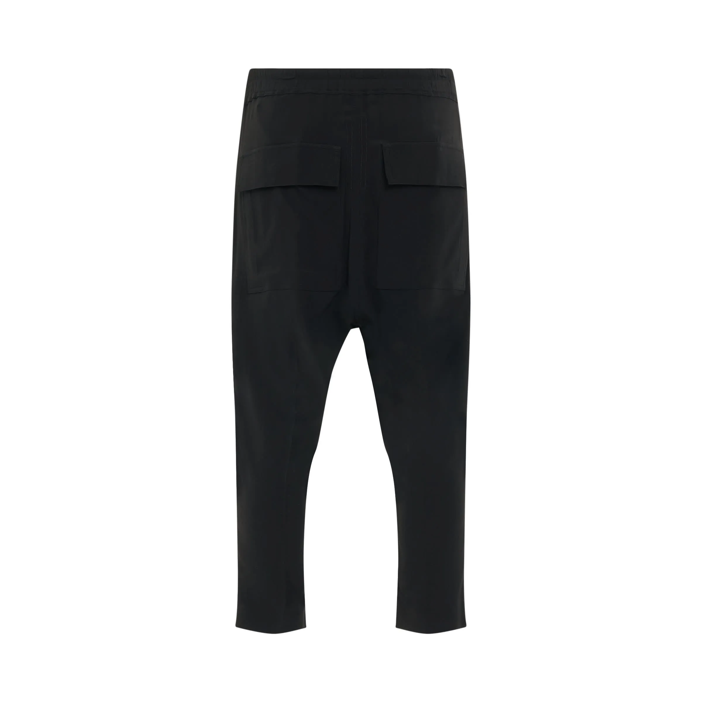 Woven Drawstring Astaires Cropped Pants in Black