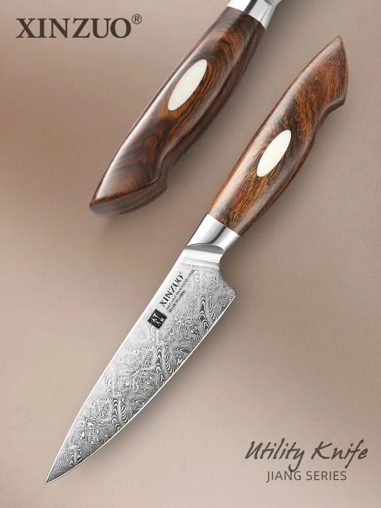 XINZUO 5 Inches 110 Layers Damascus Steel Utility Knife-Jiang Series